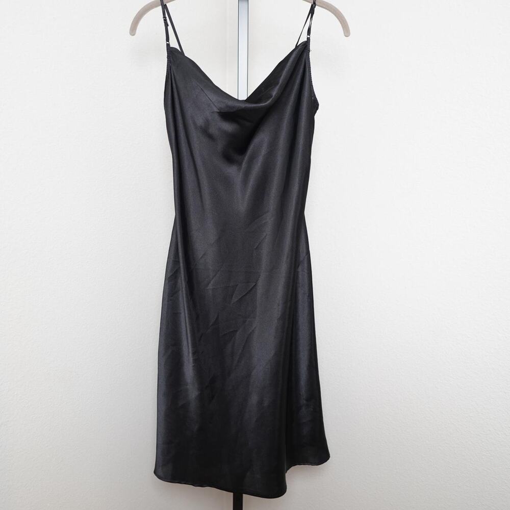 Old Navy Satin Slip Dress Black Size S Y2K
